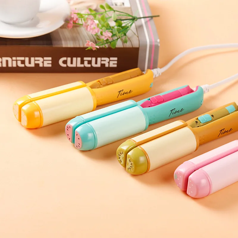 

Mini fruit hair straightener electric splint Cute creative straight volume dual-use electric curler curling iron