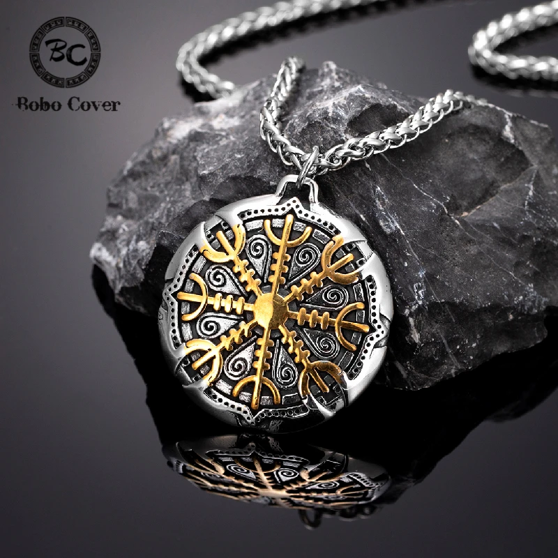 Never-Fade-Norse-Compass-Gold-Color-Necklace-Men-Vikings-Runes ...