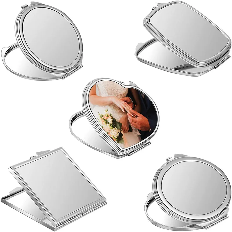 Diy Sublimation Mirror Mini Metal Makeup Mirrors Heat Transfer Printing