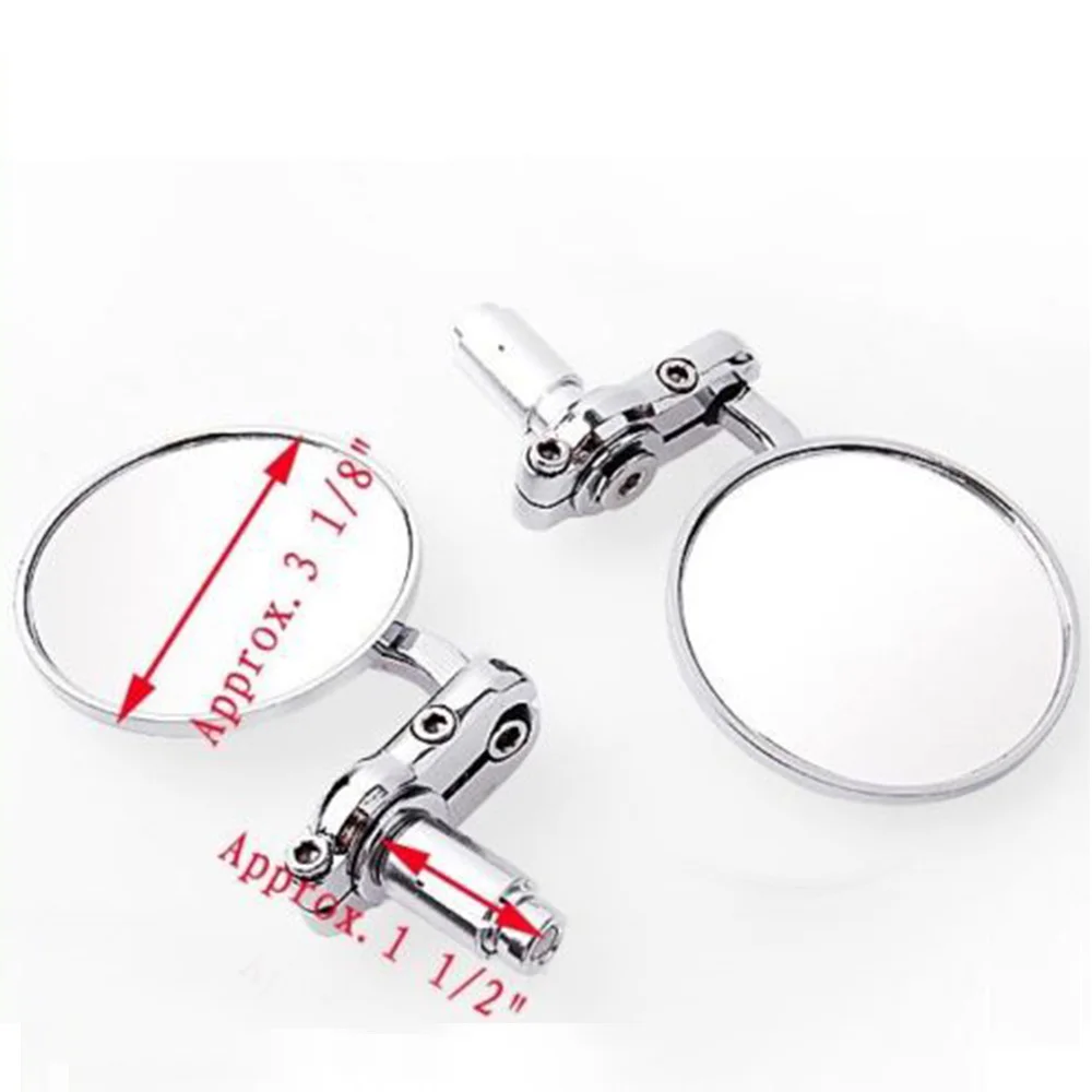 Motorcycle Chrome Handle Bar End Rearview Mirror For Cafe Racer Bobber Pair Of Motorcycle Rearview Mirrors