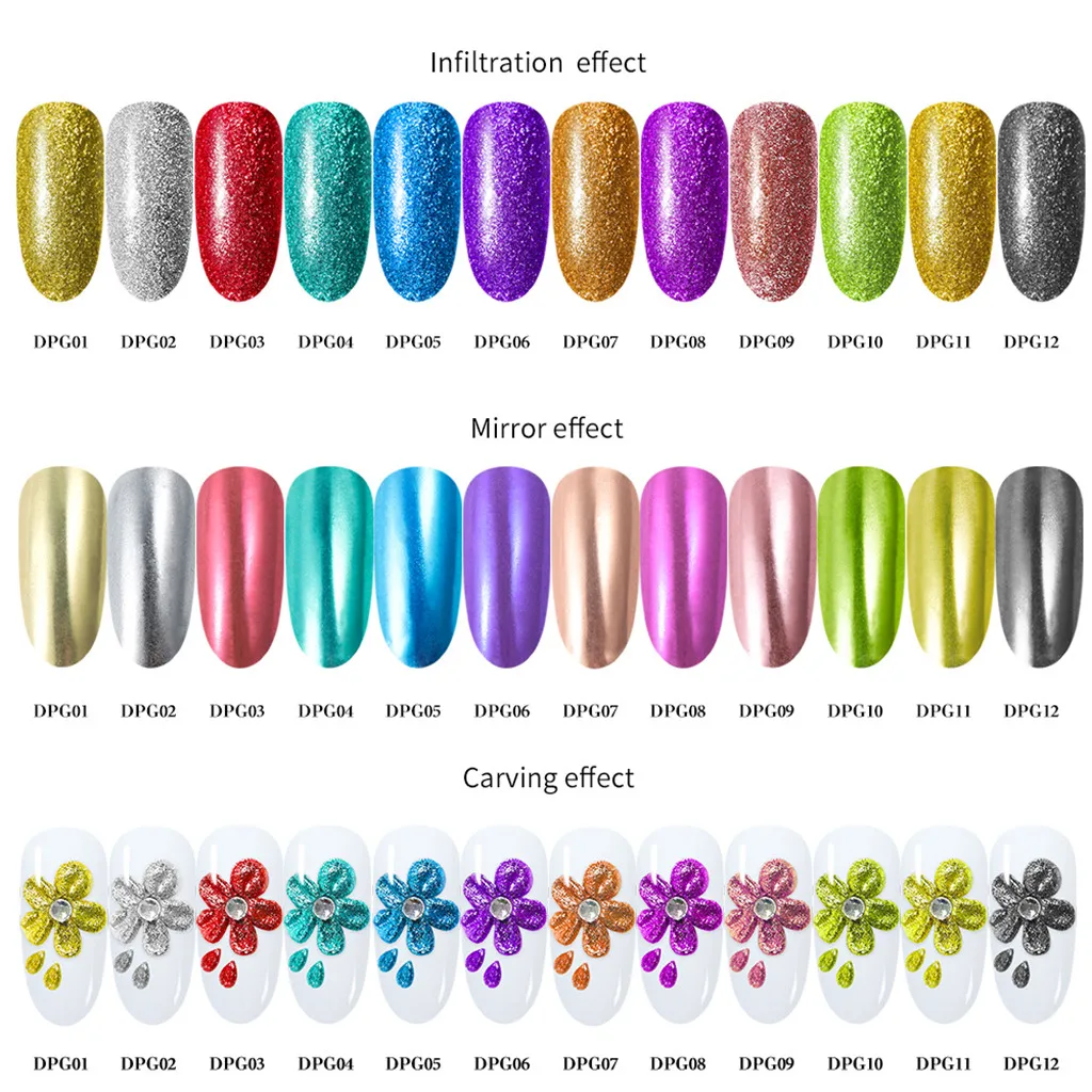 Shimmer nail powder Art Polymer Acrylic nail powder Shiny Dipping Dust nail art decorations glitterInfiltration powder Manicure