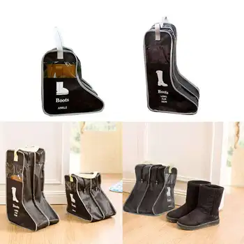 

Portable Home Shoes Boots Carrying Cabin Bag Visual Dustproof Boots Box Boots Storage Zipper Bag