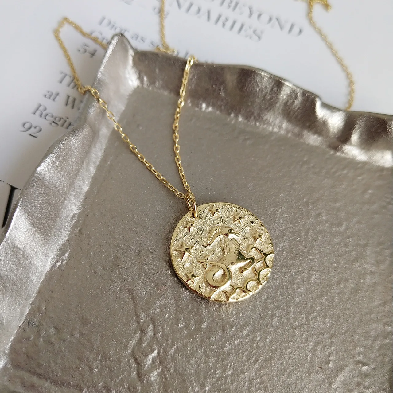 Lyvior 925 Sterling Silver 12 Zodiac Signs Constellation Figurine Coin Necklace | Украшения и аксессуары