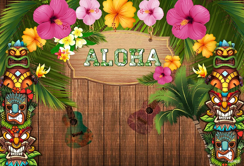 Sensfun Luau фон для фотосъемки Tiki Aloha вечерние Гавайские тропические декорации