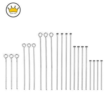 

100pcs/lot Stainless Steel Eye Pins 9 Flat Head Pins for DIY Jewelry Making Findings Supplies Accessories 20 30 40 50 60 70mm