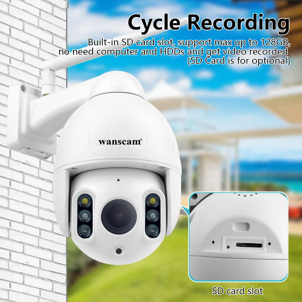

Wanscam K64A 1080P PTZ 16X Zoom FHD Face Detection Auto Tracking WiFi Wireless Two-way Audio IP Camera r60