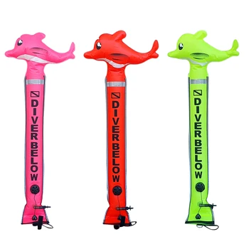 

SMB Surface Marker Buoy Inflatable Signal Tube Float for Scuba Diving Divers - Funny Dolphin Design