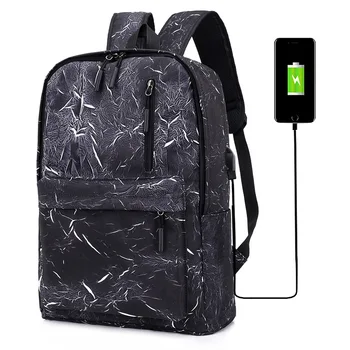 

New Business USB Backpack Simple Leisure Travel Computer Backpack High School Campus Large-Capacity School Bag