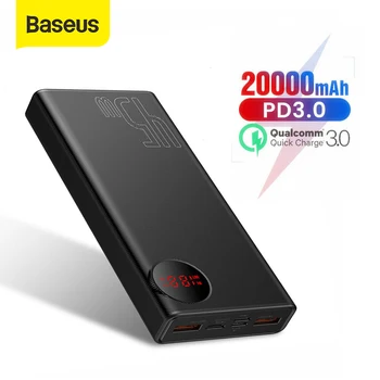 

Baseus 20000mAh Power Bank Quick Charge 3.0 PD 3.0 Fast Charging Powerbank For iPhone 11 Xiaomi Samsung External Battery Charger