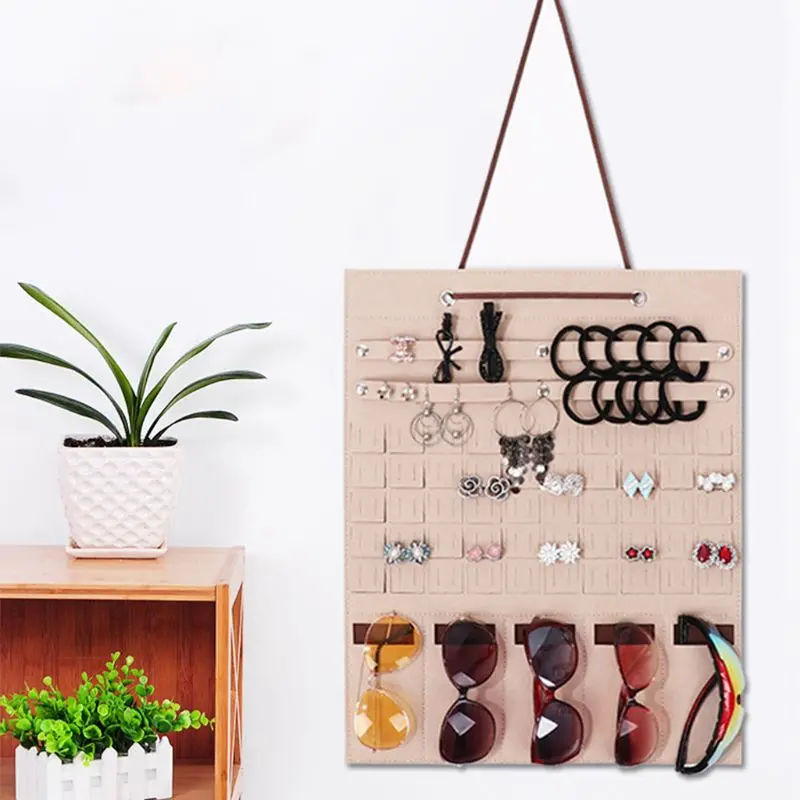 

Practical Multifunctional Layered Classification Felt Earrings Ring Jewelry Sunglasses Glasses Storage Bag