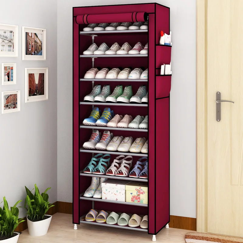 

Simple Shoe Cabinet xie chu Simple Shoe Rack with Put Dust Cover Korean Style Steel Pipe Structure Special Offer Foldable Single
