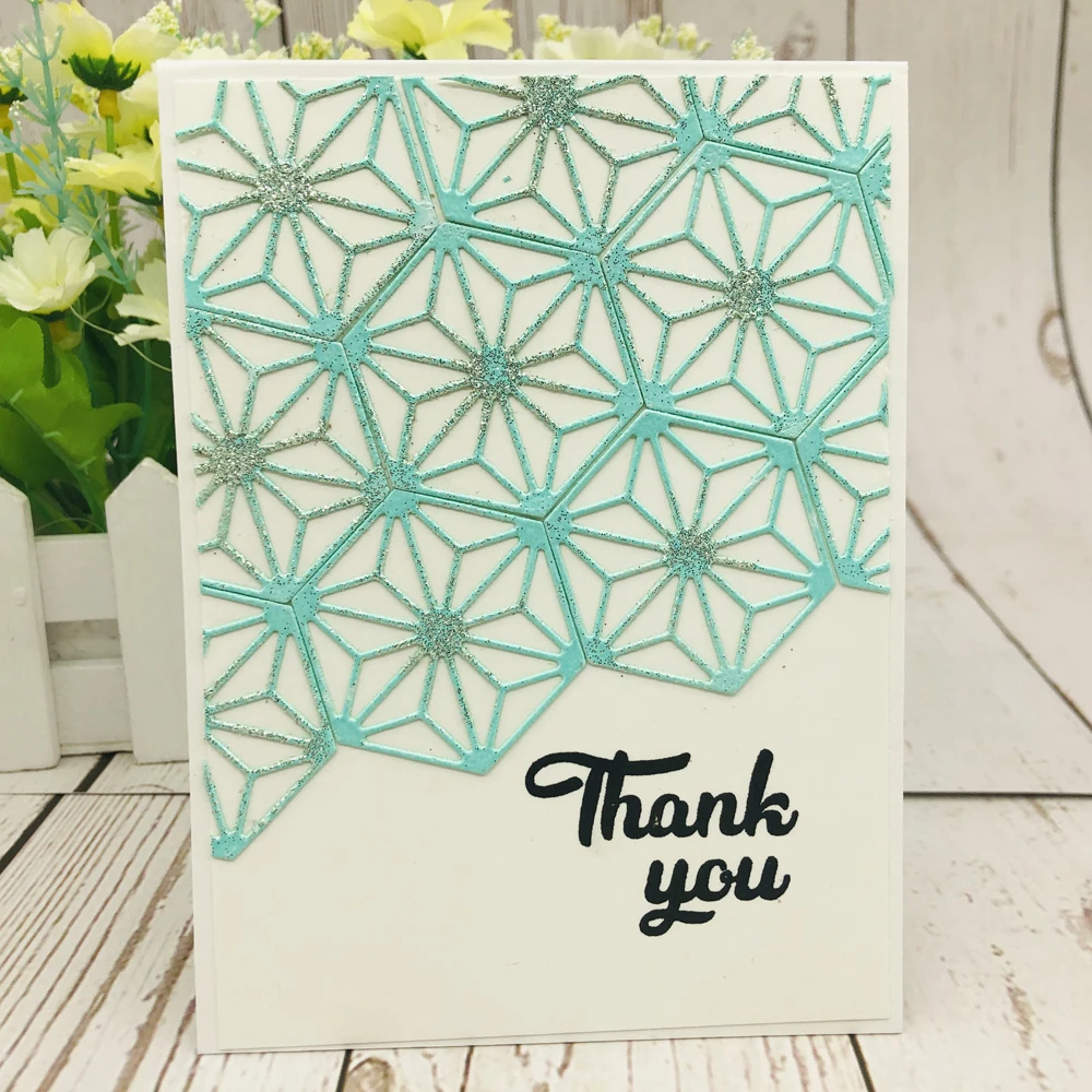 Alinacutle Metal Cutting Die Cut Craft Cutting Card Cutting Hexagon Frame Scrapbooking Paper Craft Album Handmade Card Template