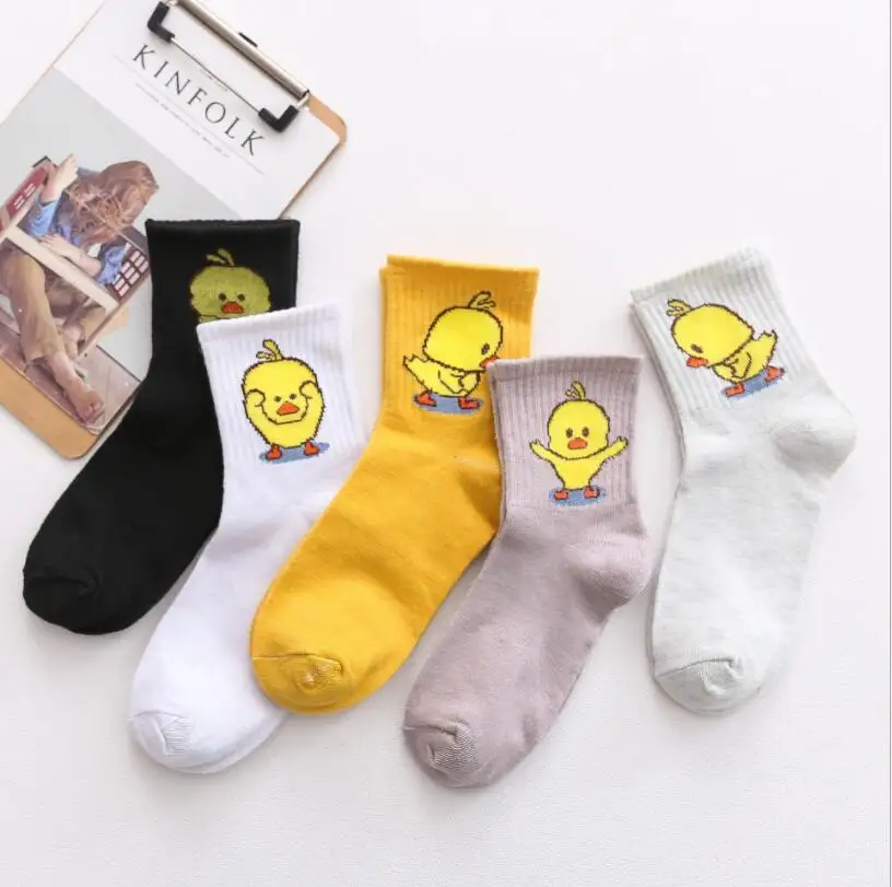 5 Pairs Cartoon Character Cute Short Socks Women Harajuku Cute Patterend Ankle Socks Hipster Skatebord Ankle Funny Socks Female