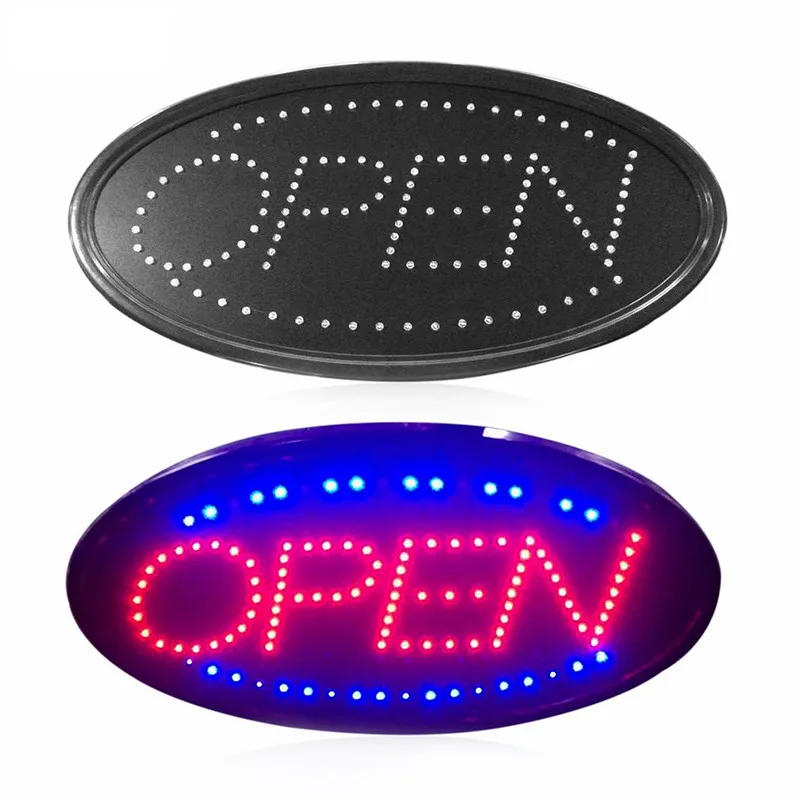 LED Store Open Sign Neon Lights Animated Motion Advertising Light Shopping Mall Bright Signs Business Shop Billboard Plug