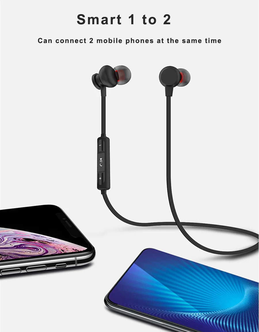 Магнитные Bluetooth наушники беспроводные наушники гарнитура спортивные стерео наушники с микрофоном для телефонов iPhone samsung Xiaomi