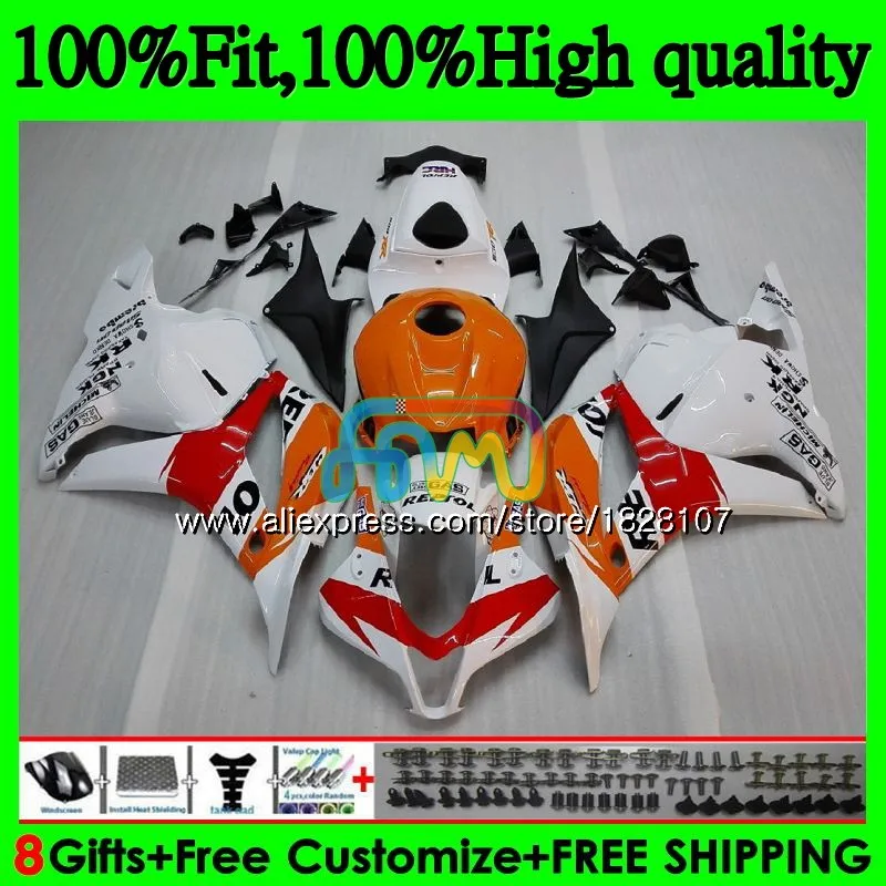 Литья под давлением для HONDA CBR600RR CBR600 RR F5 09, 10, 11, 12, 105BS. 10 Repsol orange CBR 600 RR 600RR 600CC 2009 2010 2011 2012 обтекатели