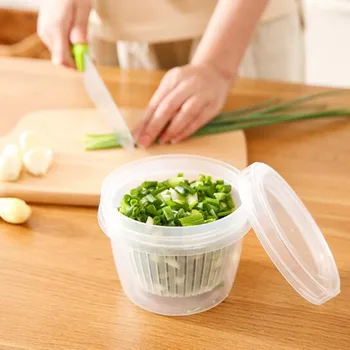 

Transparent Drain Box Onion Fresh Box Scallion, Ginger and Garlic Storage Box Refrigerator Ingredient Storage Jar Kitchen Supply