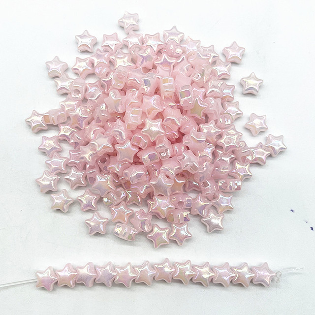 10mm AB Colourful Five-pointed Star Acrylic Loose Spacer Beads for Jewelry Making DIY Handmade Bracelets Accessories