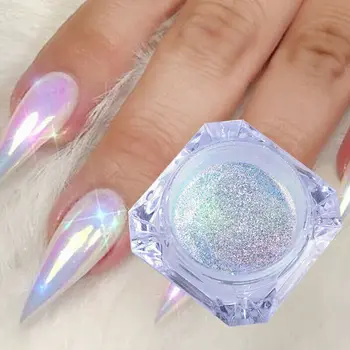 

0.2g Glitter Unicorn Mirror Nail Powder Ultra-thin Aurora Mermaid Chrome Pigment Holographic Powder Crystal Nail Art Dehydrator