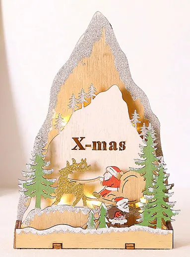 Snow X-mas Рождественский светильник Санта-Клаус, снежный Горный дом, украшение, noel, деревенский светодиодный ночник, елочные украшения,, подарок для дочери - Цвет: Snow X-mas