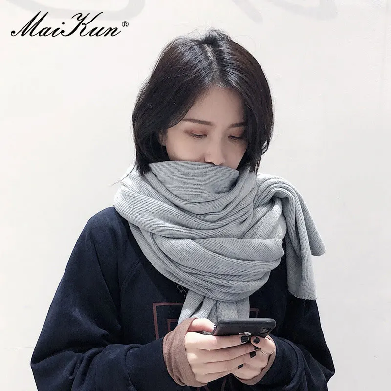 Cashmere Scarf Printed Scarf Knitted Scarves Neck Gaiter Scarf Knitted Scarf Silk Scarf Tactical Scarf Square Scarf Neck Warmer Scarf Gradient Scarf Maikun Thick Warm Scarf For Women