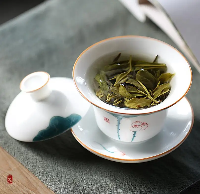 175ml gaiwan cerâmica tigela de chá tampa