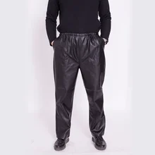 Мужские брюки из искусственной кожи, весенне-осенние ветрозащитные повседневные брюки из искусственной кожи, сохраняющие тепло, большие размеры XXL, мужская одежда