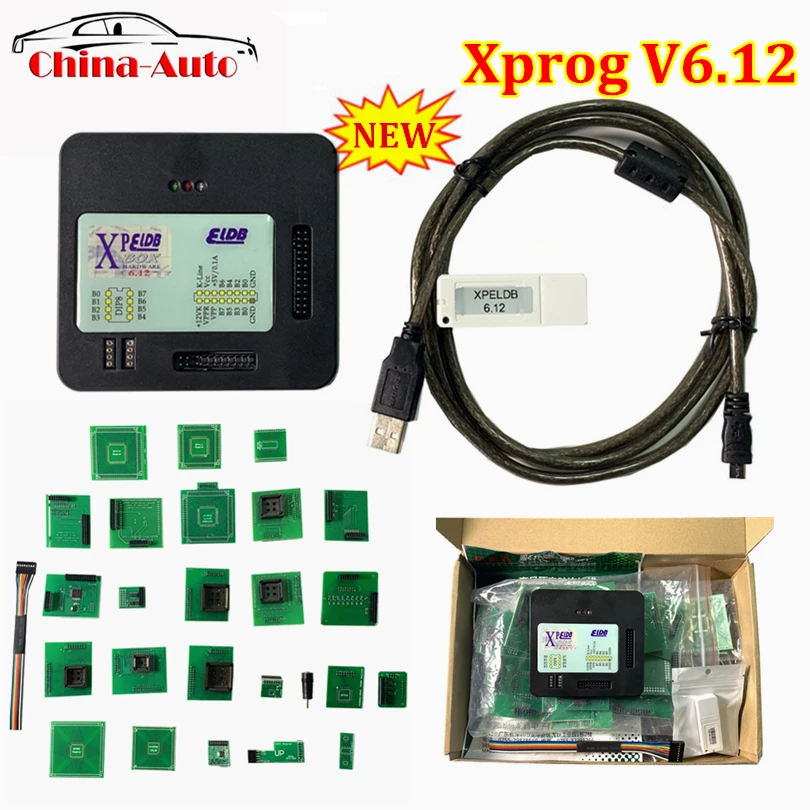 XPROG-M V6.12 ECU Programmer With USB Dongle Adapters ECU Chip Tuning Tool 