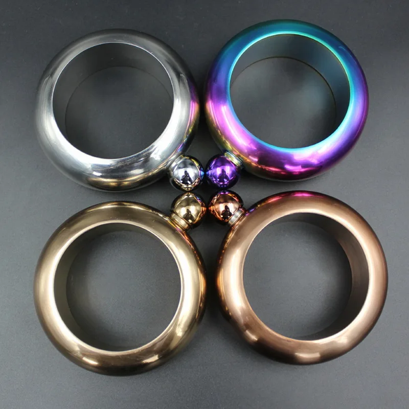 Colour Funnel Bangle Jug 3.5oz Whiskey Hip Flask Alcohol Bracelet Stainless Steel Camping Flagons Drinkware Supply liquor flask