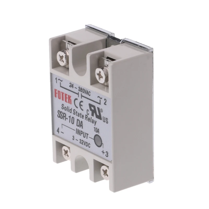

Solid State Relay Module SSR-10DA 10A 250V 3-32V DC Input 24-380VAC Output Y1QB