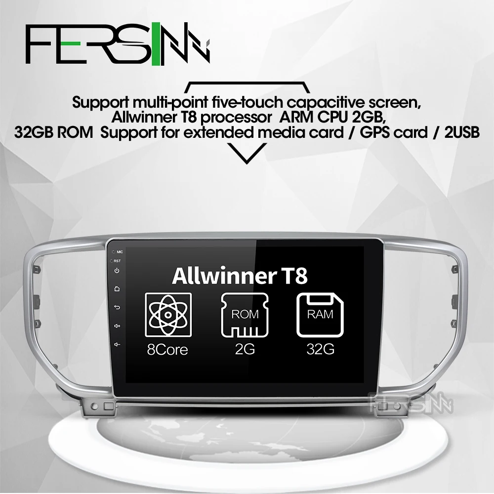 

Fersinny IPS android Octa Core car dvd player for KIA sportage 2018 2019 KX5 gps navigation 1 din car stereo head unit stereo