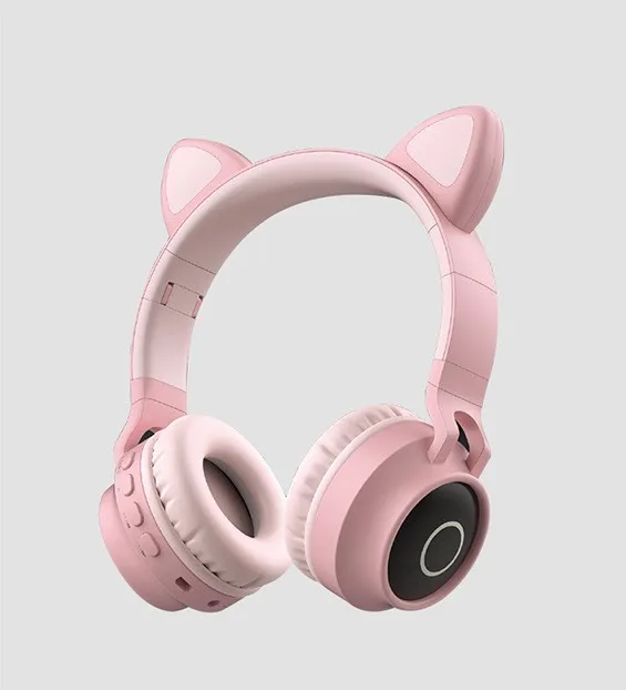 Cute Cat Bluetooth 5 0 Headset Wireless Hifi Music Stereo Bass Headphones LED Light Mobile Phones Girl Daughter Headset For PC