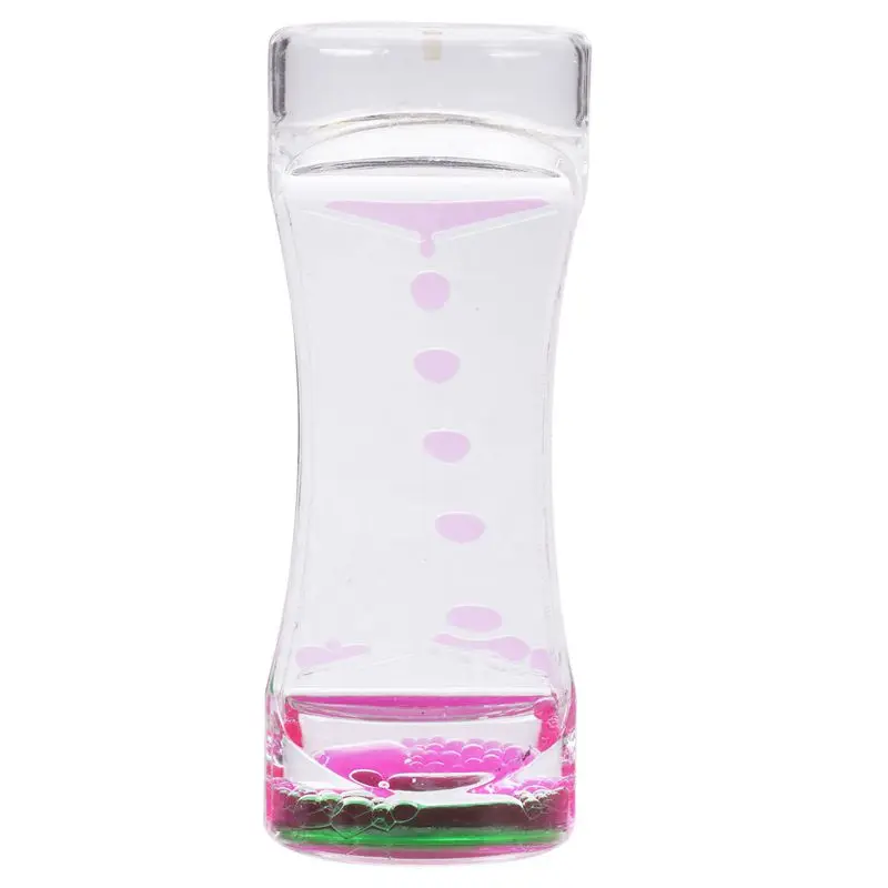 green and rosered Liquid Timer Bubble Motion Drop Timer for Sensory Play Visual Bubble Gravity Gift - Цвет: green and rosered