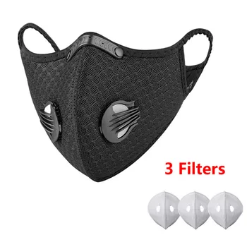 

Cycling Masks Anti Dust Washable Sports Cycling Mask With 3Pcs Filters Activated Carbon PM2.5 Anti-Pollution Cycling Face Mask