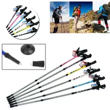 Пеший Туризм полюс Регулируемый 3-х секционный трость для ходьбы полюс альпенштоки алюминиевый сплав кемпинг