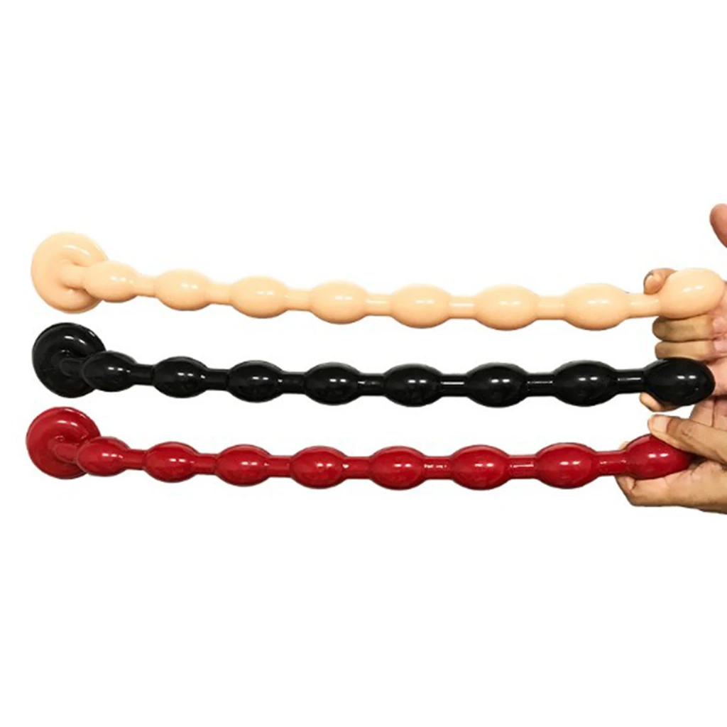 Soft Elastic PVC 8 Beads Anal Butt Plug Toys with Suction Cup Backcourt Pull Beads Prostate Massager Ball Adult Games Party Prop