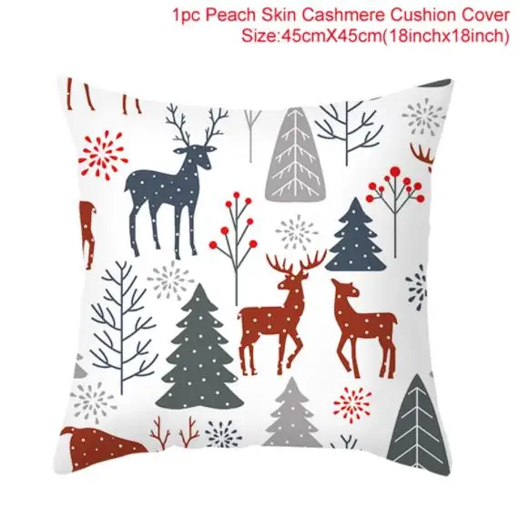 Funda de cojín navideña de 45 cm, funda de almohada, adornos navideños 2024 para el hogar, decoración navideña de Año Nuevo 2023 Noel
