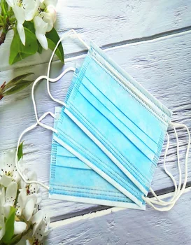 

50pcs disposable face masks,Light blue ,3-layer (nonwoven,filter layer,soft fiber layer) Breathable Protective masks