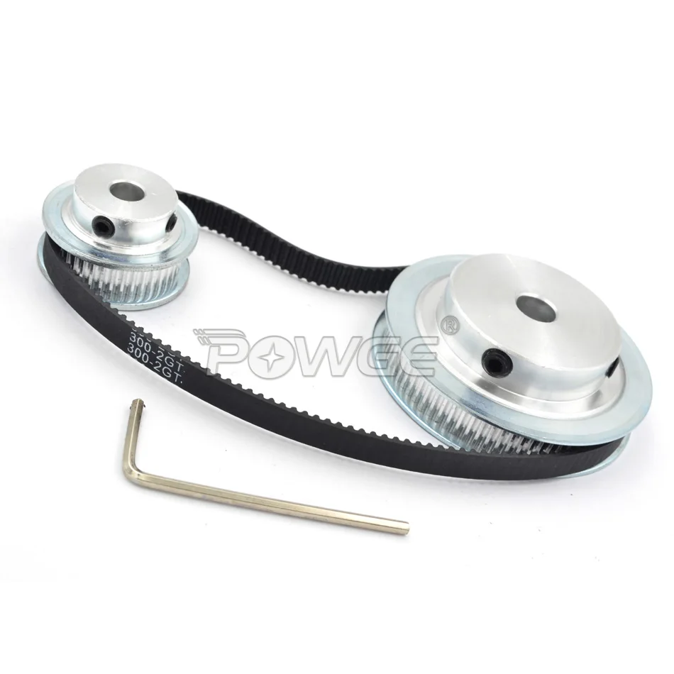 GT2 80/20 Teeth Pitch-2mm W-6mm Timing Pulley Belt set kit Reducer Ratio 4:1 