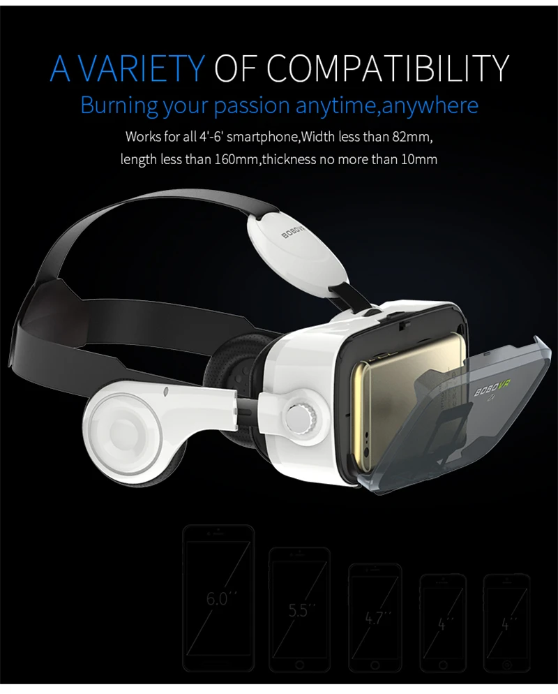 Original BOBOVR Z4 Leather 3D Cardboard Helmet Virtual Reality VR Glasses Headset Stereo BOBO VR for 4-6' Mobile Phone Original