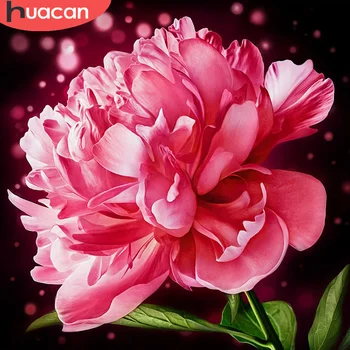 

HUACAN 5D DIY Diamond Painting Peony Full Square Round Diamond Embroidery Sale Flower Cross Stitch Kit Home Decor