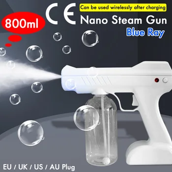 

800ML 110V/220V CE Household Portable Wireless Sprayer Machine Blue Light Nano Steam Spray Gun Disinfection
