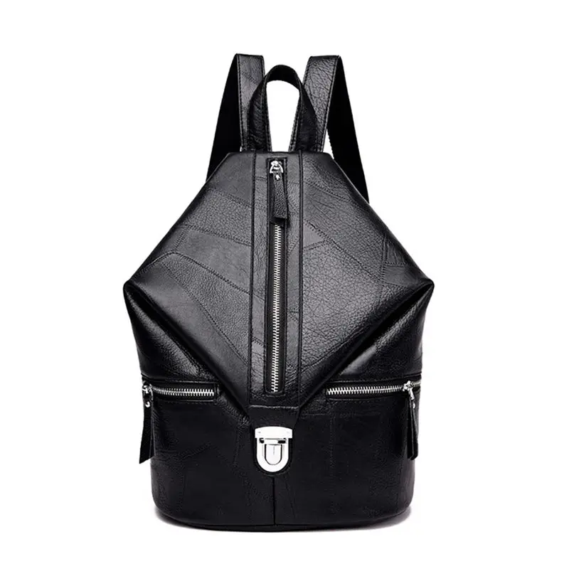 Винтажный женский рюкзак, высокое качество, Молодежные кожаные рюкзаки для девочек-подростков, женская школьная сумка, рюкзак, mochila feminina - Цвет: BLACK