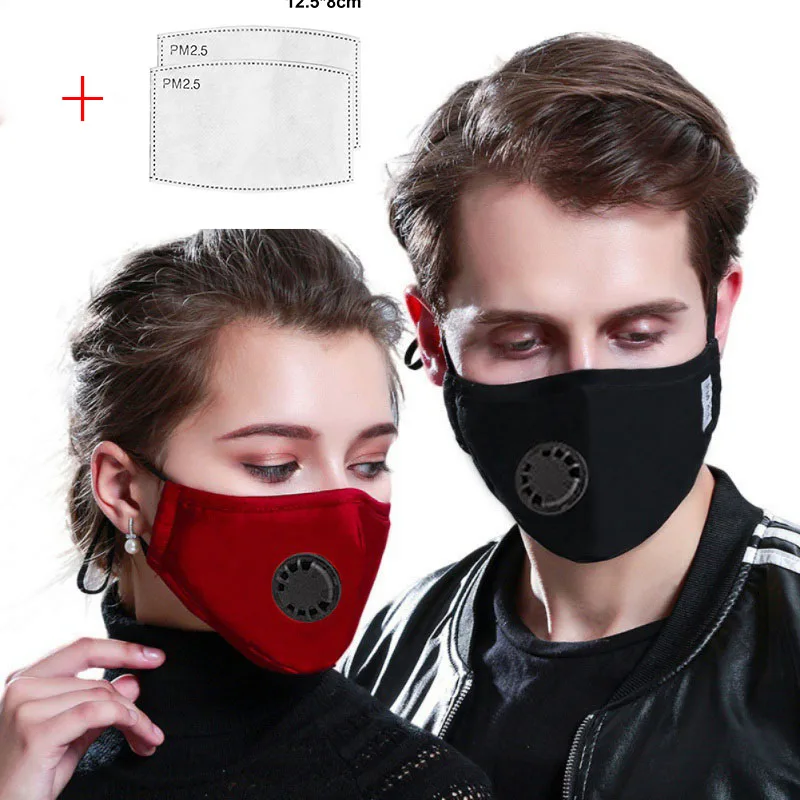 

Anti Pollution PM2.5 Black Mouth Mask Dust Respirator Reusable Masks Bacteria Proof Flu Mouth Muffle for Allergy/Asthma/Travel