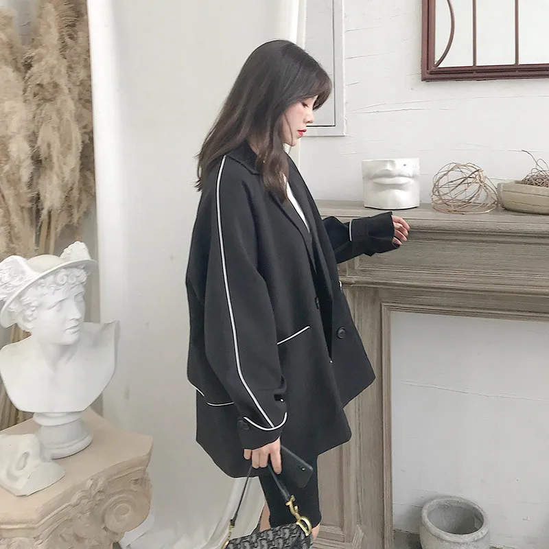 

Photo Shoot Korean-style Small Suit Coat Women's Loose-Fit 2019 Autumn Online Celebrity British Style Hong Kong Flavor Sense of