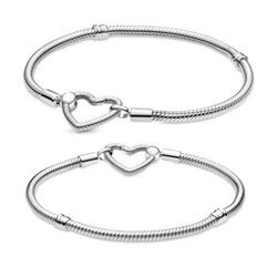 2021 New Jewelry Beads Gift Bangles DIY Designer Charm For Original Pandora Jewellry 925 Sterling Silver Fashion Heart Bracelets