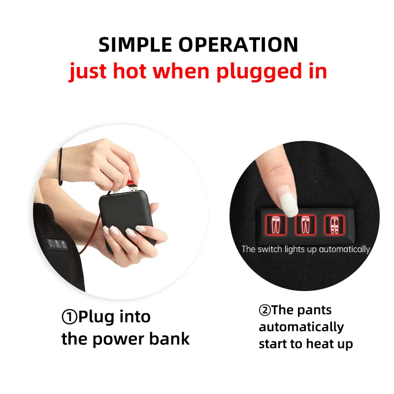 Casual Pants Winter outdoor sports warm pants men women electric heating USB charging heating clothing plus velvet thick