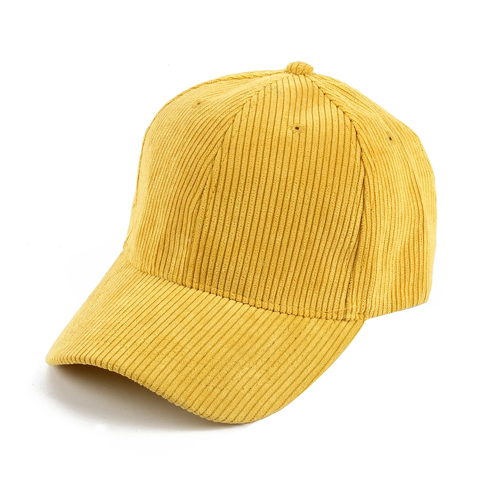 Winfox черная серая желтая Вельветовая бейсболка кепки Casquette Gorras бейсболки для женщин и мужчин - Цвет: Цвет: желтый
