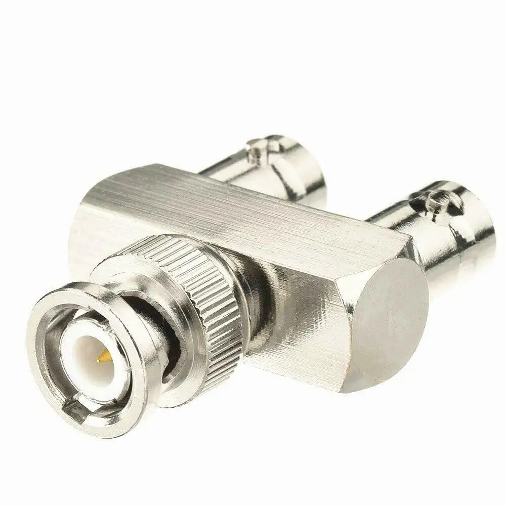BNC Splitter Adapter BNC Male to Dual BNC Female Tee Type 3 Way Audio