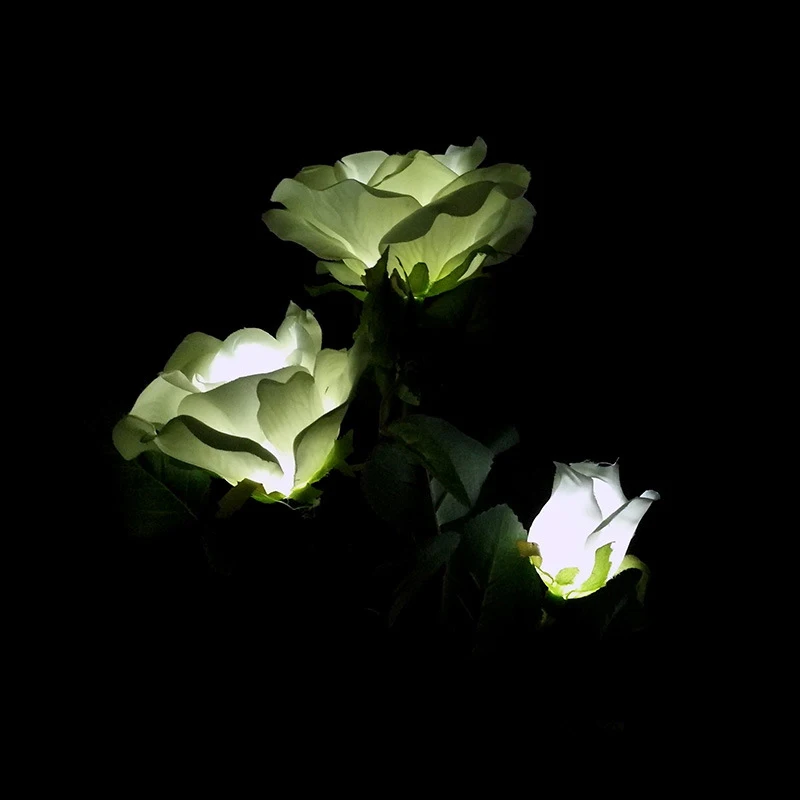 Водонепроницаемый садовый газон пейзаж лампа 3LED Солнечная имитация цветка розы светильник искусственный цветок лампы с розами солнечный светильник